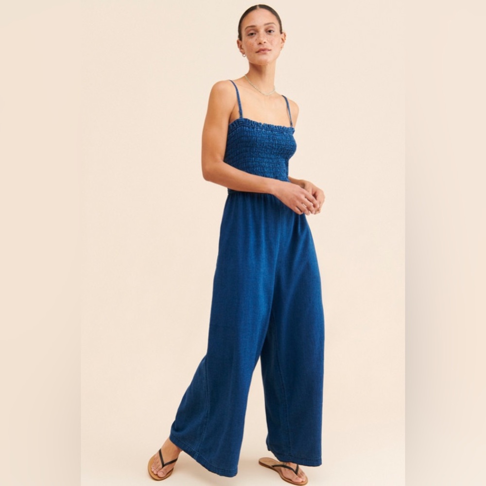 Pilcro by Anthropologie • Smocked Wide-Leg Jumpsuit